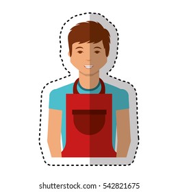 man with apron character vector illustration design