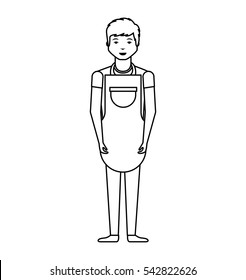 man with apron character vector illustration design