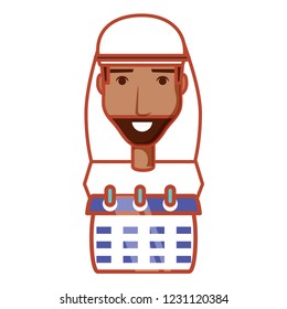 man arab with calendar reminder