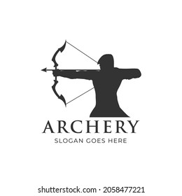 a man and archer. archery logo design Concept for Company, Club, Community, Store and website. vector EPS 10