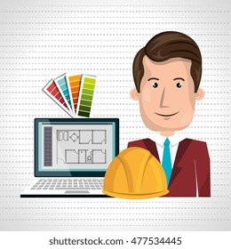 man architect laptop