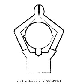 man with arms up 