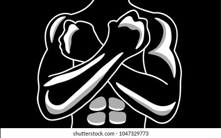 Man with arms crossed on chest