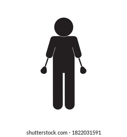 man with arms prosthesis silhouette style icon of Handicapped disability and medical theme Vector illustration
