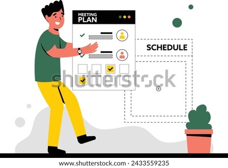 Man is arranging meeting schedule