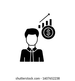 Man arrow dollar icon. Simple business intention icons for ui and ux, website or mobile application