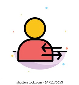 Man, Arrow, Left, Right Abstract Flat Color Icon Template. Vector Icon Template background