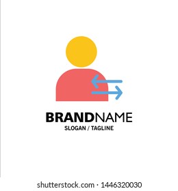 Man, Arrow, Left, Right Business Logo Template. Flat Color