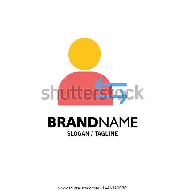 Man, Arrow, Left, Right Business Logo Template.\
Flat Color