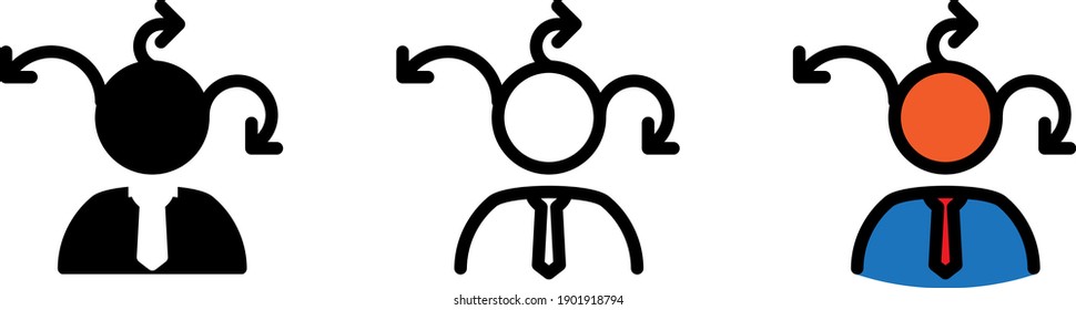 Mann mit Pfeil als Symbol für das Meistersymbol von Scrum, Agile-Symbol, Vektorgrafik