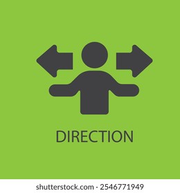Man with arrows in two directions icon simple vector symbol