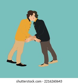 Man art A meet deal happy love  