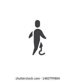 Man with artificial leg vector icon. filled flat sign for mobile concept and web design. Person with handicap glyph icon. Symbol, logo illustration. Vector graphics