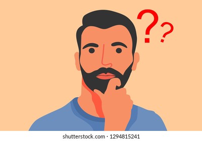 Man Ask Flat Design Stock Vector (Royalty Free) 1294815241 | Shutterstock