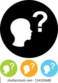 Man asking question - Vector icon isolated