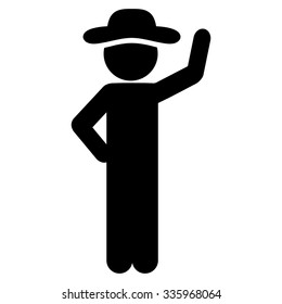 Man Assurance vector icon. Style is flat symbol, black color, rounded angles, white background.