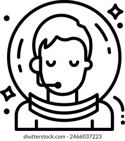 Man Astronaut outline icon vector illustration