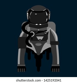 Man astronaut in a spacesuit. Illustration on a blue background.