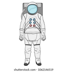 A man astronaut in a suit is isolated Object on white background vector.