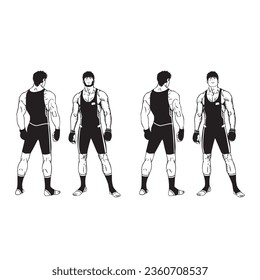 The man is an athlete. Isolated on white background, vector illustration. Can be used to print T-shirts, labels, badges, stickers.