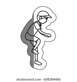 man athlete practicing climbing avatar character