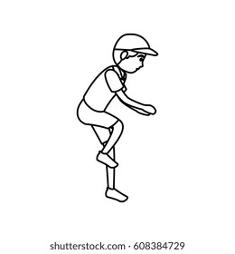 man athlete practicing climbing avatar character