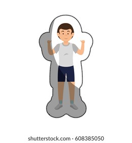 man athlete practicing exercise avatar character