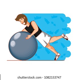 man athlete practicing exercise with ball