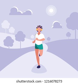 man athlete running avatar character