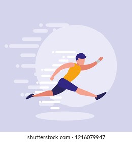man athlete running avatar character
