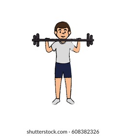 man athlete weight lifting avatar character