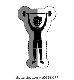 man athlete weight lifting avatar character