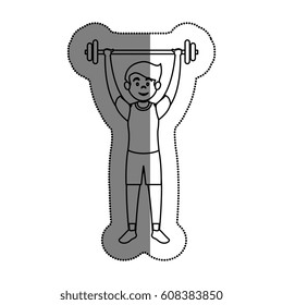 man athlete weight lifting avatar character
