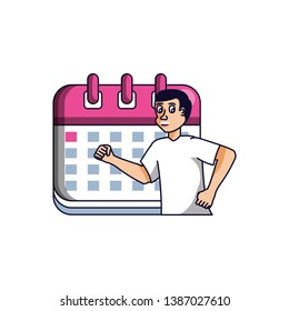 man athletic with calendar reminder