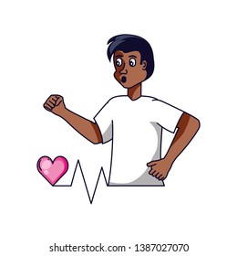 man athletic with cardio heart