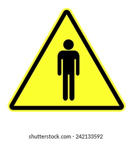 Man attention sign