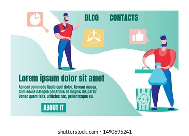 Man Auditors in Uniform. Website Functions. Financial Audit. Business Solutions. Vector illustration. Information Blog. Analysis and Statistics. Website Page. Environmental Cleanup Blog Page.