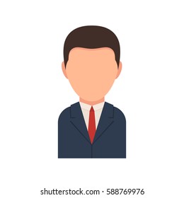 Man avatar, businessman cartoon character icon. Vector illustration isolated on white background