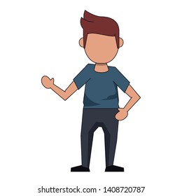 man avatar cartoon character faceless isolated vector illustration graphic design