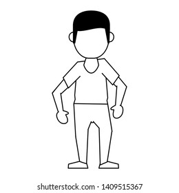 man avatar cartoon character faceless isolated vector illustration graphic design