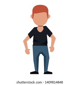 man avatar cartoon character faceless isolated vector illustration graphic design