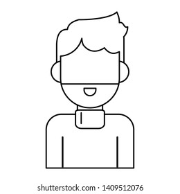 man avatar cartoon character portrait profile vector illustration graphic design
