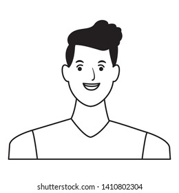 man avatar cartoon character portrait profile style  vector illustration graphic design