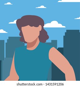 man avatar character cityscape background