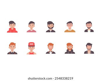 Man Avatar Character Element Set