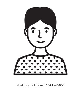 man avatar character line style vector illustration design
