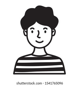 man avatar character line style vector illustration design