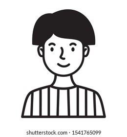 man avatar character line style vector illustration design