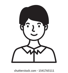man avatar character line style vector illustration design