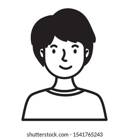 man avatar character line style vector illustration design